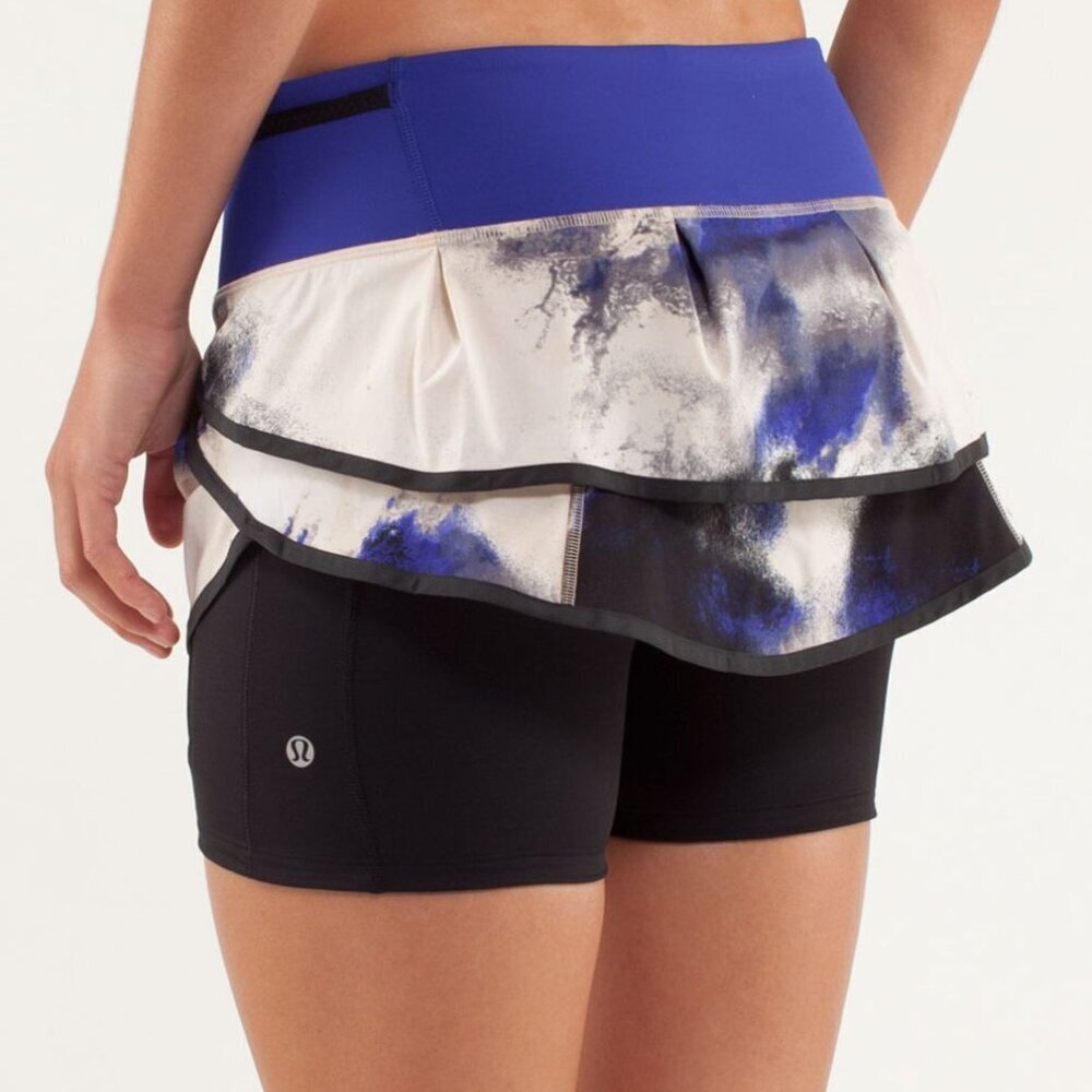 Lululemon Run: Speed Squad Skirt Milky Way Multi Print / Pigment Blue Size 4 - Picture 4 of 13